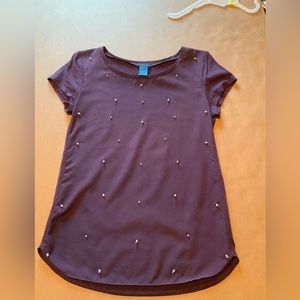 Ann Taylor Purple decorative top XS